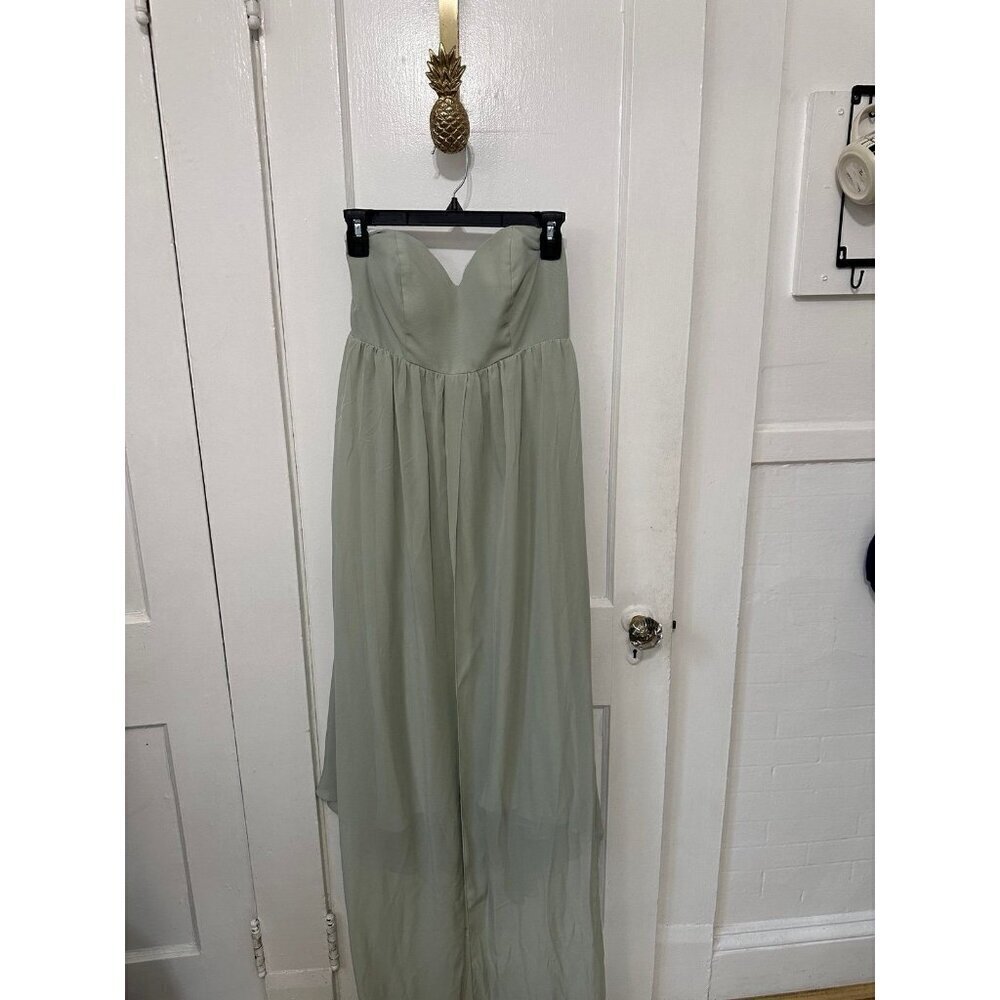 House of Brides Strapless Sage Green Gown (Approx. Size 6-8)